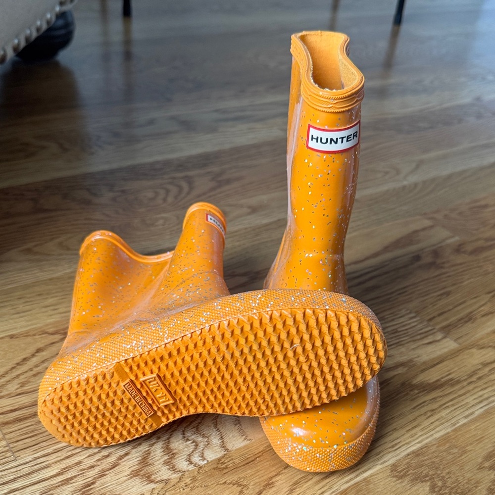 Hunter Kids Vibrant Orange Rain Boots